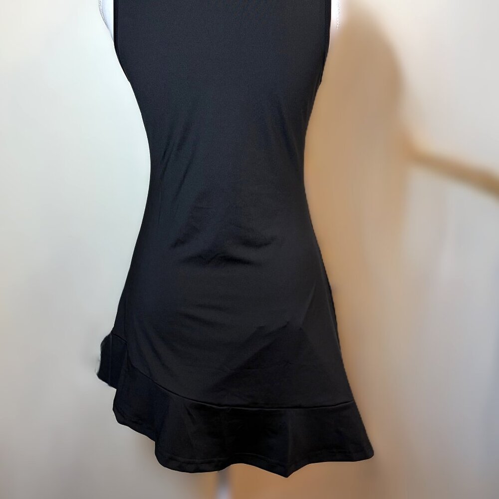 Black Tennis Dress Women's XS‎ Sleeveless Quarter Zip Athletic Mock Neck Golf - Picture 3 of 5